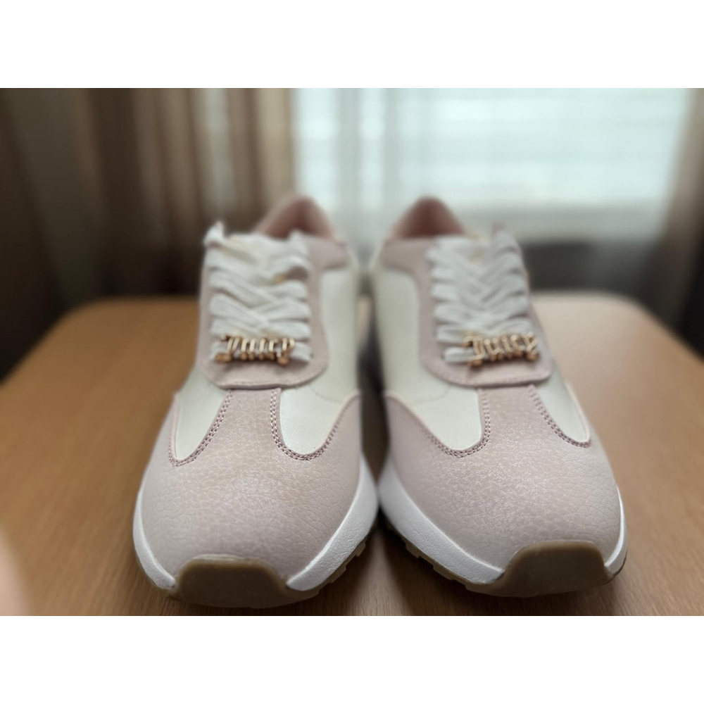 Juicy Couture Women'ss Eunice Lace Up Casual Sneakers SZ 8.5 M Blush PINK WHITE - Picture 11 of 12